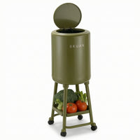 Garbage Can with Shelf Wheeled Rolling Trash Bin Smooth for Kitchen, Elderly