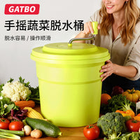 商用手动果蔬甩水器蔬菜手动甩干机沙拉洗菜去水脱水桶多用途商用