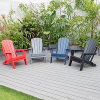 Folding Adirondack Chair Slatted Back Adirondack Chair with Cup Holders Outdoor Furniture Foldable Sturdy