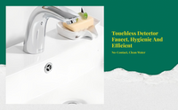 Touchless Bathroom Sink Faucet, Infrared Sensor, Silver