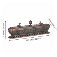 Tibetan Incense Box Golden Finish Ash Catcher Reduces Mess for Meditation Room