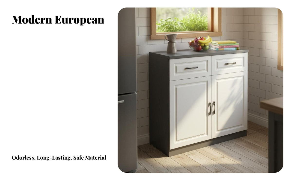 Solid Wood Board Sideboard Buffet Cabinet Modern Simple Design Freestanding Buffet Cabinet Spacious Countertop Freestanding Storage Unit Long-Lasting Construction for Homeowners, Families, Renters, Entryway, Hallway, Bedroom, Home