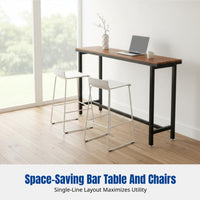 Nordic High Bar Table Wood, Iron Art, Minimalist, Restaurant, Home