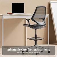 Rolling Drafting Chair Lumbar Support Office Furniture 360° rotate for Students