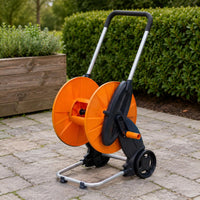 Garden Hose Reel Cart Snarl Water Hose Trolley Even Rewind for Irrigation, Outdoor