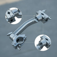 Rotating Drum Frame Connector Clamp Heavy Duty Drum Rack Clamp with Curved Bar Easy to Install Music Hardware Wear-Resistant for Drummers, Percussionists, Stage