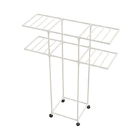 Double Rod Clothes Rack Metal Clothes Rack with Wheels Versatile for Bedroom