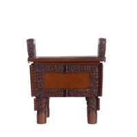 Ancient Bronze Vessel Reproduction Traditional Chinese Style Bronze Ding Ornament Desk Display Square Tripod Scent Holder for Desktop, Home Shelf