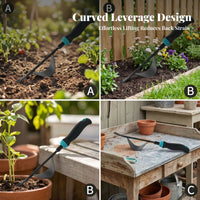Grass Puller Transplanting and Weeding Tool Ergonomic Grip Curved Spoon Weeder Angled Brace