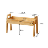 Rectangular Plant Tray with Legs Compact Wooden Plant Stand Decorative Flower Pot Holder for Living Room