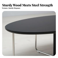 Oval Table with Metal Legs modernera Modern Oval Coffee Table with X-Base Minimalist Aesthetic Sturdy Construction for Renters