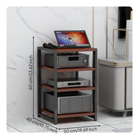 Audio Equipment Cabinet Heavy-duty Steel Frame Multi-tier Audio Equipment Rack Adjustable Shelves Home Theater Component Shelf Durable Wood Panel Suitable for Living Room Studio Entertainment Space