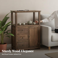 Multi-Tier & Beverage Stand Firm Wood Construction Storage Cabinet Chinese Visual Appearance Easy Assembly for Living Room