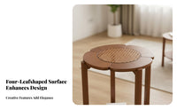 Foursegment Designblade Foursegment Design Table Rattan Woven Design Household Furniture With Storage Space Glass Top