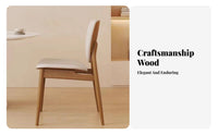 Wooden Chair with Woven Seat Wabi-Sabi design Dining Seating Nordic Aesthetic dense Wood Frame for Adults, Cafe, Kitchen, Study
