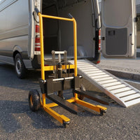 Textured Grips Manual Hydraulic Lifting Hand Truck 4 Wheels Foldable Hydraulic Hand Truck
