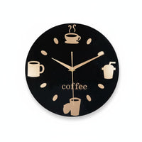 Coffee Cup Wall Clock Easy Installation Coffee Themed Wall Clock Silent Movement