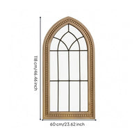 Windowpane Arch Mirror Beaded Trim Arched Window Mirror Decorative