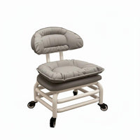 Upholstered Low Chair with Casters Rounded Corners Low Roller Seat for Playroom