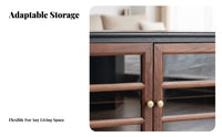 Ample Storage Multi-Drawer media Unit Modern Design Center Table long-lasting Construction Media Console Slatted Door textural element for Interior Decorators, Renters, Adults, Lounge Area, Home