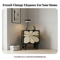 2-Drawer Nightstand Retro Aesthetic Bedside Table Multi-Functional for Bedroom
