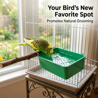 Bird Bath Tub for Cage Hanging, Spacious Bird Cage Shower Enclosure, Parrot Bath #variant:Open Top