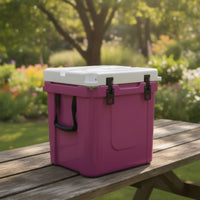 Roto-Molded Cooler Box Portable Cooler with Latches Long-Lasting Insulated Box Secure for Campers, Fishing