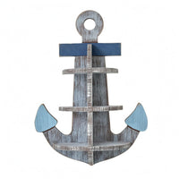 Boat Wall Shelf Distressed Finish Home Decor Wood and Iron