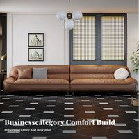 linear Leather Settee Italian design and aesthetic Sofa Set Business Grade Lounge Seating for Interior Designers, households, Reception Area, Waiting Room