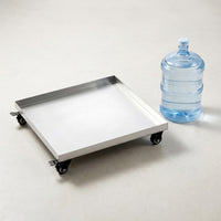 Base for Heavy Planters, Square Metal with 2-Inch Wheels, Rolling Cart 45kg for Indoor Gardening, with Drainage Tray