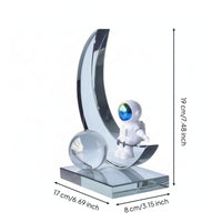 Crystal Ornament with Astronaut Geometric Desktop Ornament Transparent