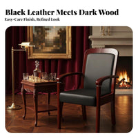 Upholstered Wooden Armchair Sturdy Wood Frame Upholstered Lobby Chair Padded Seat and Rear Professional Appearance