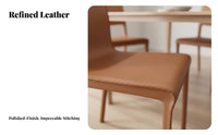 Armless Leather-Wrapped Chair Padded Seat Armless Upholstered Side Chair Rounded Corners Wear-Resistant for Home Office, Kitchen