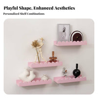 Easy Installation Minimalist Wall Mounted Shelf Space Saving Scalloped Border Wall Shelf Invisible Bracket for Homeowners, Living Room