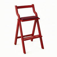Folding Bar Chair Comfortable Stool with Backrest Portable for Kitchen