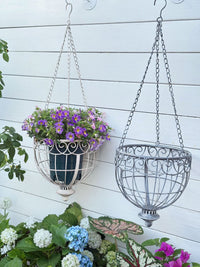 Outdoor Iron Hanging Planter Basket for Garden and Balcony