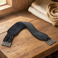 English Saddle Girth Contoured Padded Saddle Girth Equestrian Gear Metal Buckle Stitched Edges