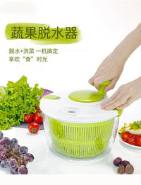 5L水果菜篮大号甩干机创意洗菜盆甩干沥水篮甩水厨房脱水器手动摇