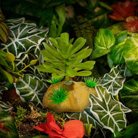 Realistic Fake Plants with Weighted Base, Snake Accessories for Vivarium, Aquatic Aquarium and Lush Terrarium Decor