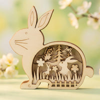 DIY Easter Ornament Kit Ready to Paint Three-Dimensional Wooden En Scene Craft Handmade Fun Three-Dimensional Wooden Painting Craft for Children