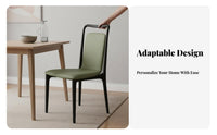 Upholstered Chair with Curved Backrest Nordic design Upholstered Wooden Side Chair Easy Assembly Multifunctional for Dining Room
