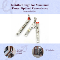 Hidden casement opening hinge, stainless steel discreet door hardware, 180-degree rotating hinge accessory
