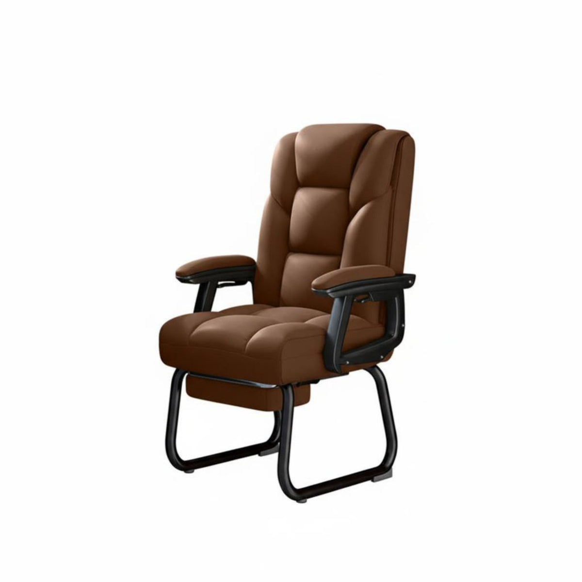 Padded Sled Base Chair Reclining Backrest Guest Seating Linkage Armrests