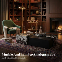 Sculptural Base Rectangular Table Luxury Design Aesthetic Living Room Furniture Elegant Design Sturdy and Stable