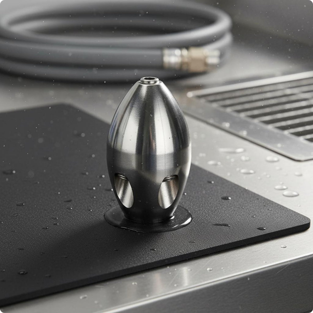 Drain Cleaner Nozzle Clog Removal Pressure Washer Accessory Stainless Steel Cleaning Tool