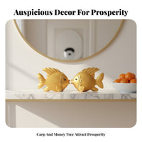 Housewarming Gift Feng Shui Aquatic Creature Statue Symbol of Success Golden Aquatic Creature Figurine Resin Material for New Homeowners