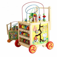 Wooden Baby Push Stroller Develops Movement Skills Toddler Learning Vehicle