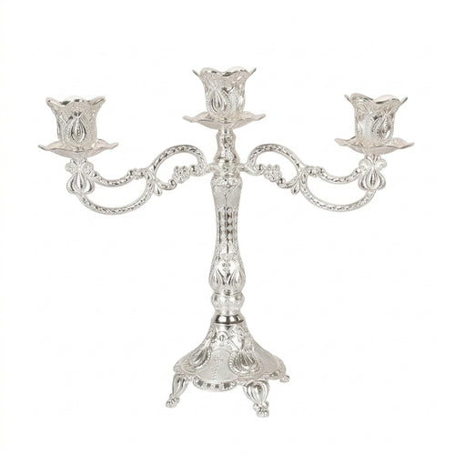 Metal Candelabra Vintage Three-Arm Candle Holder Space-Saving for Event Planners