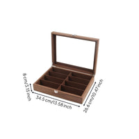 8-Slot Glasses Case Partitioned Interior Eyewear Display Case