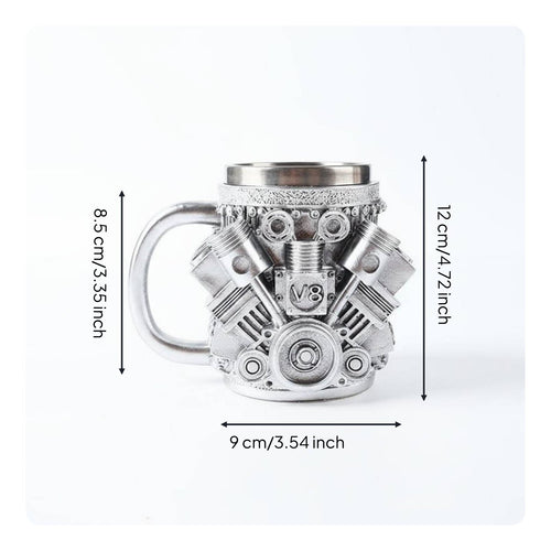 V8 Engine Mug Creative Gift V8 Coffee Mug Resin for Car Lovers